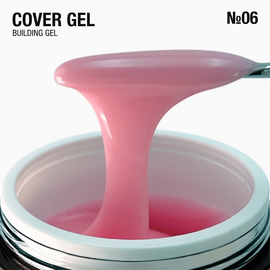 ADORE. Cover Gel, 30 g, #06, Lox. Напівпрозорий гель для нарощування, насичено-рожевий #2