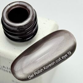 NOTD. Korean "Cat eye" Gel Polish #19, 6 ml, гель-лак "котяче око" теплий темно-коричневий #2