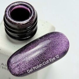 NOTD. Gel Polish "Cat eye" #12, 6 ml, гель-лак "котяче око" фіолетовий #2
