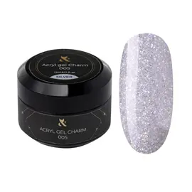 F.O.X. Acryl gel, Charm #005, Silver, 15 ml. Світловідбиваючий густий акригель з шимером #1