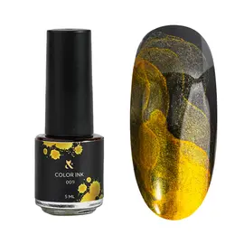 F.O.X. Color Ink, #009, 5 ml, Gold. Кольорова туш для дизайну в акварельній техніці #1