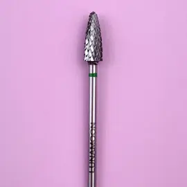 LUNAmoon. Carbide nail bit, corn, Hard Green, 5 mm. Фреза твердосплавна "Кукурудза", зелена, для лівші #2