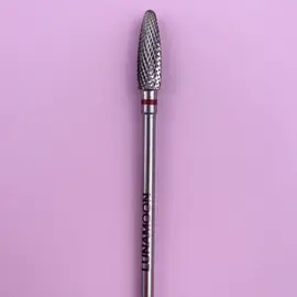 LUNAmoon. Carbide nail bit, corn, Soft Red, 4 mm. Фреза твердосплавна потоншена "Кукурудза", червона #2
