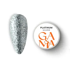 GA&MA. Platinum SILVER, 5 g, Гель для дизайну, рідка поталь #1