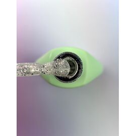 You Are Cute. Easy Peasy Top Coat, #1, 5 ml, прозорий топ зі срібною поталлю #2