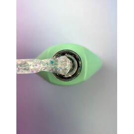 You Are Cute. Easy Peasy Top Coat, #4, 5 ml, прозорий топ з кольоровою поталлю #2