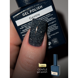 HEYLOVE. Reflective Gel Polish, GENTLE, 15 ml, гель-лак, темно-синій зі срібними світловідбиваючими частинками #2