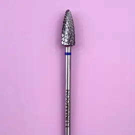 LUNAmoon. Carbide nail bit, corn, Balance Blue, 5 mm. Фреза твердосплавна потоншена "Кукурудза", синя, для лівші #2