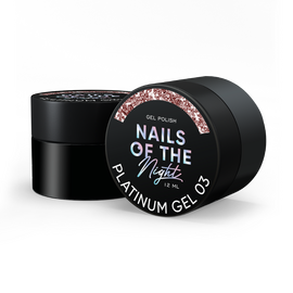 УЦІНКА / NOTN Гель-лак Platinum №03, 12 ml, персиковий зі щільною металевою поталлю #1