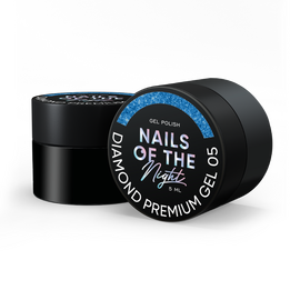 УЦІНКА / NOTN Гель-лак Diamond Premium №05, 5 ml, блакитний з дрібною металевою поталлю #1
