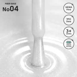SHELLY. Fiber Base #04, 12 ml. Камуфлююча база з нейлоновими волокнами, з шимером #2
