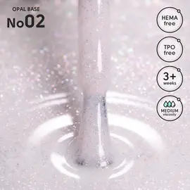 SHELLY. Opal Base #02, 12 ml. Камуфлююча база, з шимером #2