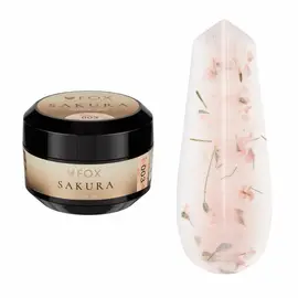 F.O.X. Sakura Builder Gel #003,15 ml. Трьохфазний гель для моделювання нігтів, з сухоцвітами #1