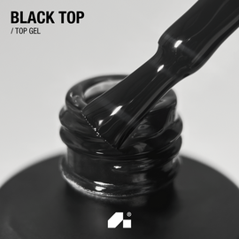ADORE. Black Top coat, 15 ml. Вітражний топ, чорний #2
