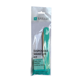 SHELLY. Manicure set. Набір одноразовий для манікюру, бірюзовий (пилка, баф, апельсинова паличка) #1