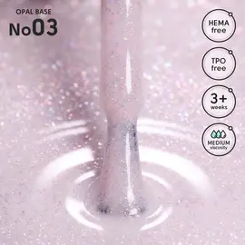 SHELLY. Opal Base #03, 12 ml. Камуфлююча база, з шимером #2