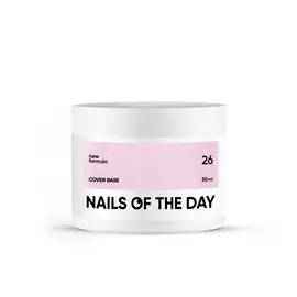 УЦІНКА / NOTD. Cover Base, NEW Formula #26, 30 ml, ніжно-рожева камуфлююча база зі срібним шимером #1