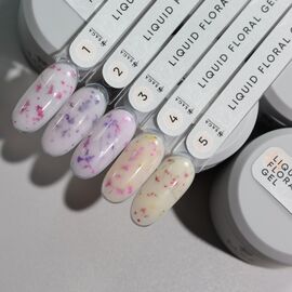 SAGA. Liquid Floral Gel, 15 ml, #02. Рідкий гель для укріплення та нарощування з сухоцвітами #2