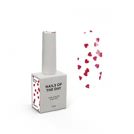 NOTD. "Kupidon" Top #02, 10 ml, топ з червоними сердечками #1