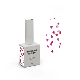 NOTD. "Kupidon" Top #05, 10 ml, топ з червоними та рожевими сердечками #1