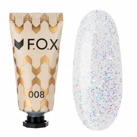 F.O.X. Poly gel Nano, #008, 15 ml. Надміцний полігель для моделювання з блискітками #1