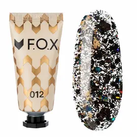 F.O.X. Poly gel Nano, #012, 15 ml. Надміцний полігель для моделювання з блискітками #1