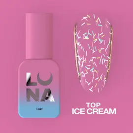 УЦІНКА / LUNAmoon. Ice Cream Top Coat, 13 ml, топ глянцевий з кольоровою посипкою #2