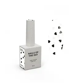NOTD. "Kupidon" Top #06, 10 ml, top con corazones negros y blancos #1