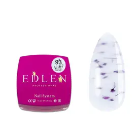 EDLEN. Builder gel, Flower Yogurt #93, 15 ml. Gel para extensión, con flores secas #1