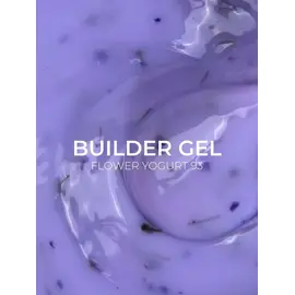EDLEN. Builder gel, Flower Yogurt #93, 15 ml. Gel para extensión, con flores secas #2