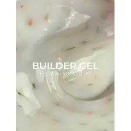 EDLEN. Builder gel, Flower Yogurt #90, 30 ml. Gel para extensiones, con flores secas #2