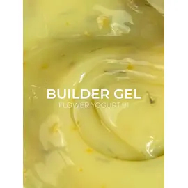 EDLEN. Builder gel, Flower Yogurt #91, 30 ml. Builder gel for nail extension, with dried flowers #2