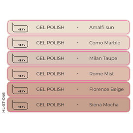 HEYLOVE. Набір наклейок для демонстраційних тіпс. Gel polish, Bella Italia collection #1