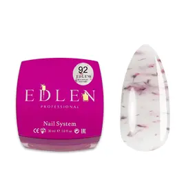 EDLEN. Builder gel, Flower Yogurt #92, 30 ml. Gel para extensiones, con flores secas. #1