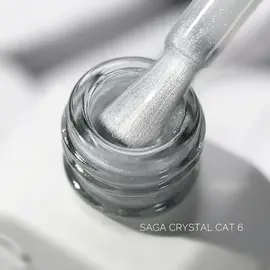 SAGA. Cat's Eye Gel Polish "Crystal Cat", #06, 10 ml. Gel polish kryształowe "Kocie oko" — SAGA, NAILSMADE