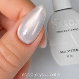 SAGA. Cat's Eye Gel Polish "Crystal Cat", #06, 10 ml. Gel polish kryształowe "Kocie oko" — SAGA, NAILSMADE