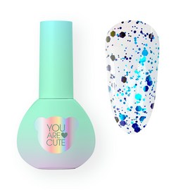 You Are Cute. Blueberry Frosting Top Coat, 5 ml, топ із синьо-чорним декоративним міксом — You Are Cute, NAILSMADE
