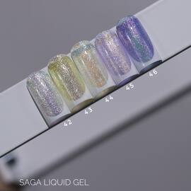 SAGA. Liquid Gel, 15 ml, #44. Рідкий гель для укріплення та нарощування з шимером — SAGA, NAILSMADE