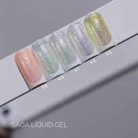 SAGA. Liquid Gel, 15 ml, #39. Рідкий гель для укріплення та нарощування з шимером — SAGA, NAILSMADE