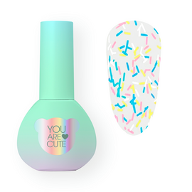 You Are Cute. Velvet Glaze Matte Top Coat, 5 ml, матовий топ з декоративним міксом — You Are Cute, NAILSMADE
