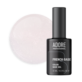 ADORE. French Base, №27, Ballet, 15 ml. Камуфлююча база, молочна з шимером — Adore Professional, NAILSMADE