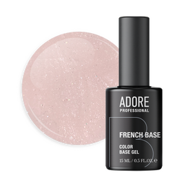 ADORE. French Base, №33, Oyster, 15 ml. Камуфлююча база, бежева з шимером — Adore Professional, NAILSMADE