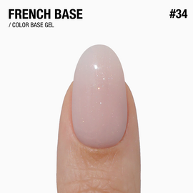 ADORE. French Base, №34, Clair, 15 ml. Камуфлююча база, бежева з шимером — Adore Professional, NAILSMADE