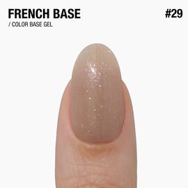 ADORE. French Base, №29, Honey, 15 ml. Камуфлююча база, пісочно-бежева з шимером — Adore Professional, NAILSMADE