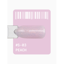 ADORE. Gel Polish, #S-03, Peach, 12 ml. Гель-лак, персиково-рожевий з молочним підтоном, з шимером — Adore Professional, NAILSMADE