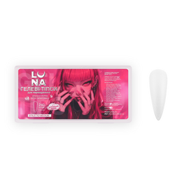LUNAmoon. Gel Tips, Stiletto MEDIUM, 240 шт, гелеві тіпси, стилет MEDIUM — LUNAmoon Допоміжні матеріали / Інструмент Additional materials / Tools, NAILSMADE