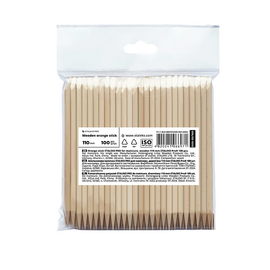 STALEKS. 100 pcs Orange Wood Sticks, 110 mm, Set da 100 pz Bastoncini d'arancia — STALEKS, NAILSMADE