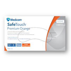 Medicom. Рукавички нітрилові неопудрені, SafeTouch Advanced, 5 g, M, 100 шт, помаранчеві — Medicom, NAILSMADE