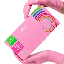 SanGig. Рукавички нітрилові неопудрені, 3.5 g, S, 100 шт, Рожеві — SanGig, NAILSMADE
