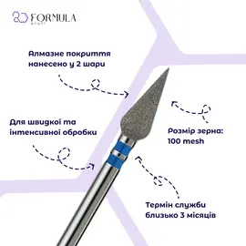 Formula Profi. Frézka diamantová "KAPKA" modrá, Ø 4 mm — Formula Profi, NAILSMADE
